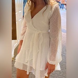 Perfect bridal shower or bachelorette party dress! All white!